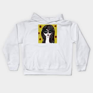 sugar skull girl digital art Kids Hoodie